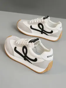 Women's Fashionable Lace Up Low Top Trending Sneakers, Trainer, Trendy Trainers, Casual Comfortable Breathable Sports Running Shoes, All-match Basic Shoes for Daily Wear Walking Shoes