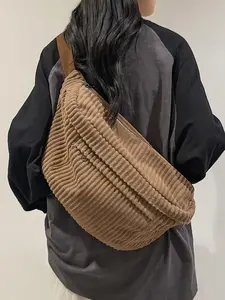 Casual Corduroy Underarm Bag, Corduroy Hobo Bag, Simple Versatile Shoulder Messenger Bag, Retro Dumpling-shaped Crossbody Shoulder Bags, Versatile with Multiple Colors To Choose From, Suitable for College Students To Attend Classes, Daily Travel, Etc.