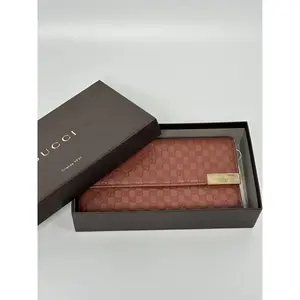 Pre-owned GUCCI leather Wallet Micro Guccissima Dice Continental Flap JE591GG