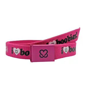 i love boobies!  Web Belt - Spring Fuchsia Pink