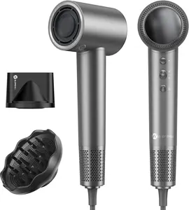 Slopehill Hair Dryer - 110,000 RPM High-Velocity Fast Drying Low Noise Lightweight Intelligent Temperature Control for Home Salon & Travel Black Grey Personal Care Appliance Blowoutdryerbrush