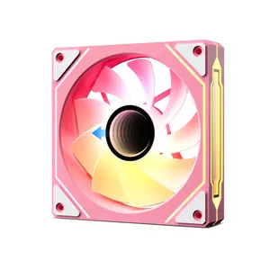 Vetroo LR120 120mm Reverse Fan Blade Case Fan with Infinite Mirror Design, ARGB Lighting & PWM Smart Control, FDB Bearing, Nine Blades Design & 8 Rubber Pads for Low-Noise Operation - Pink