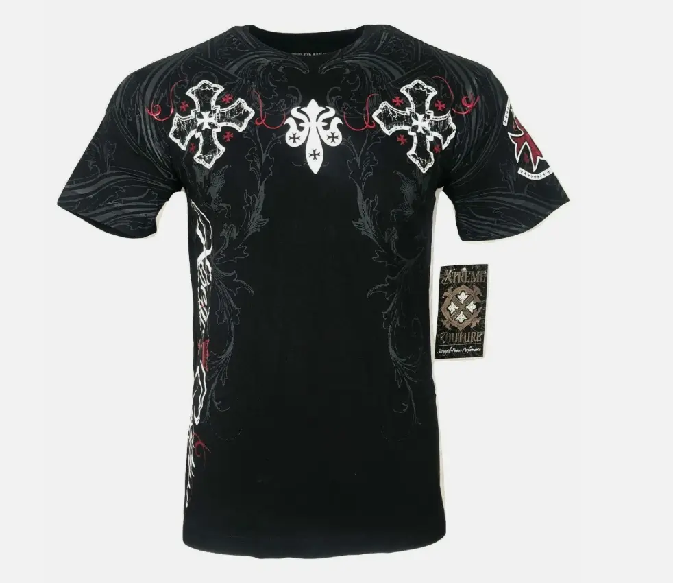 Xtreme Couture by Affliction Glorious Men's T-Shirt, Tattoo Biker Graphic Tee, MMA Fighter Streetwear, Casual Cotton Shirt