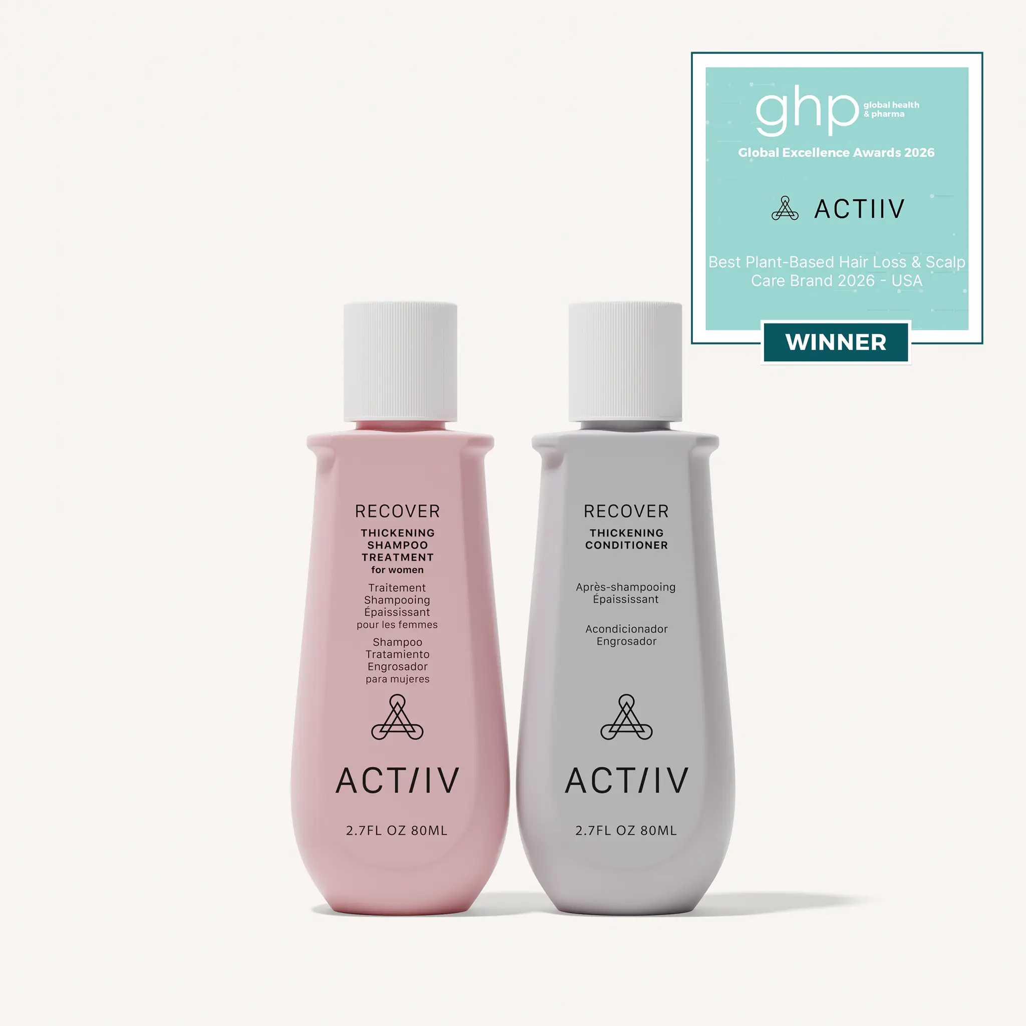 RECOVER Women's Shampoo & Conditioner Travel Size Duo, 2.7oz