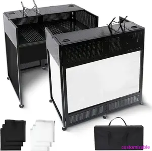 Portable DJ Booth Table With Double Deck Stand For Events