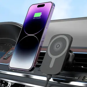 Car-mounted magnetic wireless charging stand 15W MagSafe fast charging compatible with Apple 12-15 magnetic wireless charger