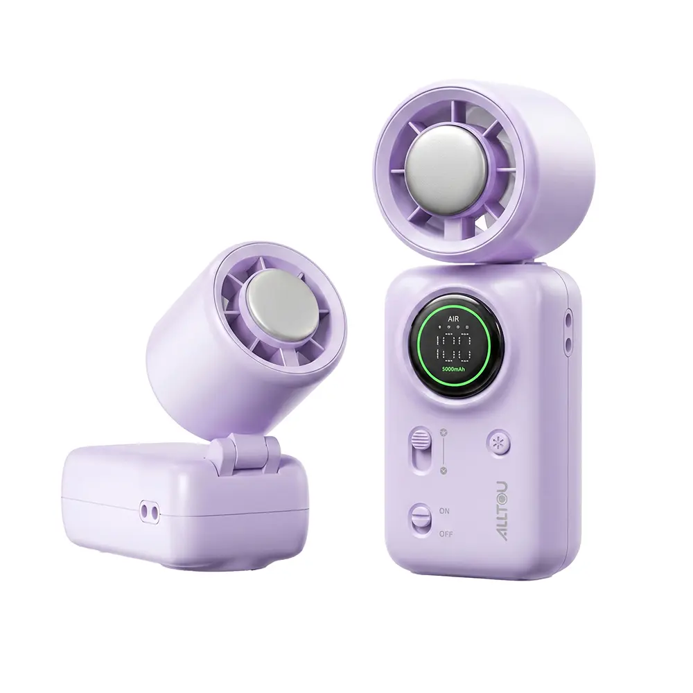 Alltou Mini Cooling Fan, 100-Speed Turbo Portable AC Fan with Ice Cooling Technology, Foldable Handheld Fan with LED Display & 4000mAh Battery for Travel, Outdoor & Summer summerwins