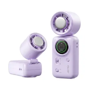 Alltou Mini Cooling Fan, 100-Speed Turbo Portable AC Fan with Ice Cooling Technology, Foldable Handheld Fan with LED Display & 4000mAh Battery for Travel, Outdoor & Summer summerwins