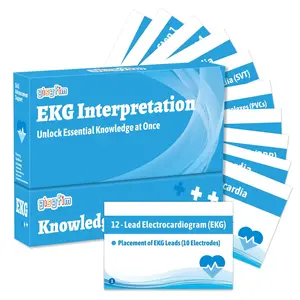 EKG Interpretation Flash Cards Medical Nursing School Essentials Review Exam Flash Cards Double-Sided Professional Study Tool School Supplies & Gifts for Medical Students Test Prep