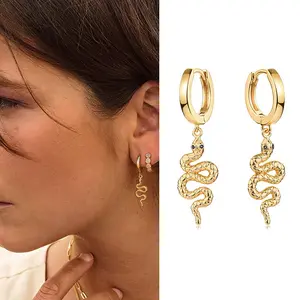New stylish and exquisite Snake-Shape earrings, trendy snake pendant, ear buckle earrings, versatile earrings.