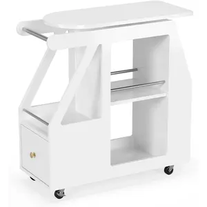 Esthetician Cart with Wheels, Salon Cart Tool Organizer, Utility Trolley with 1 Drawer, 5 Open Shelf, Side Table Mobile Storage Cabinet for Beauty Salon Spa