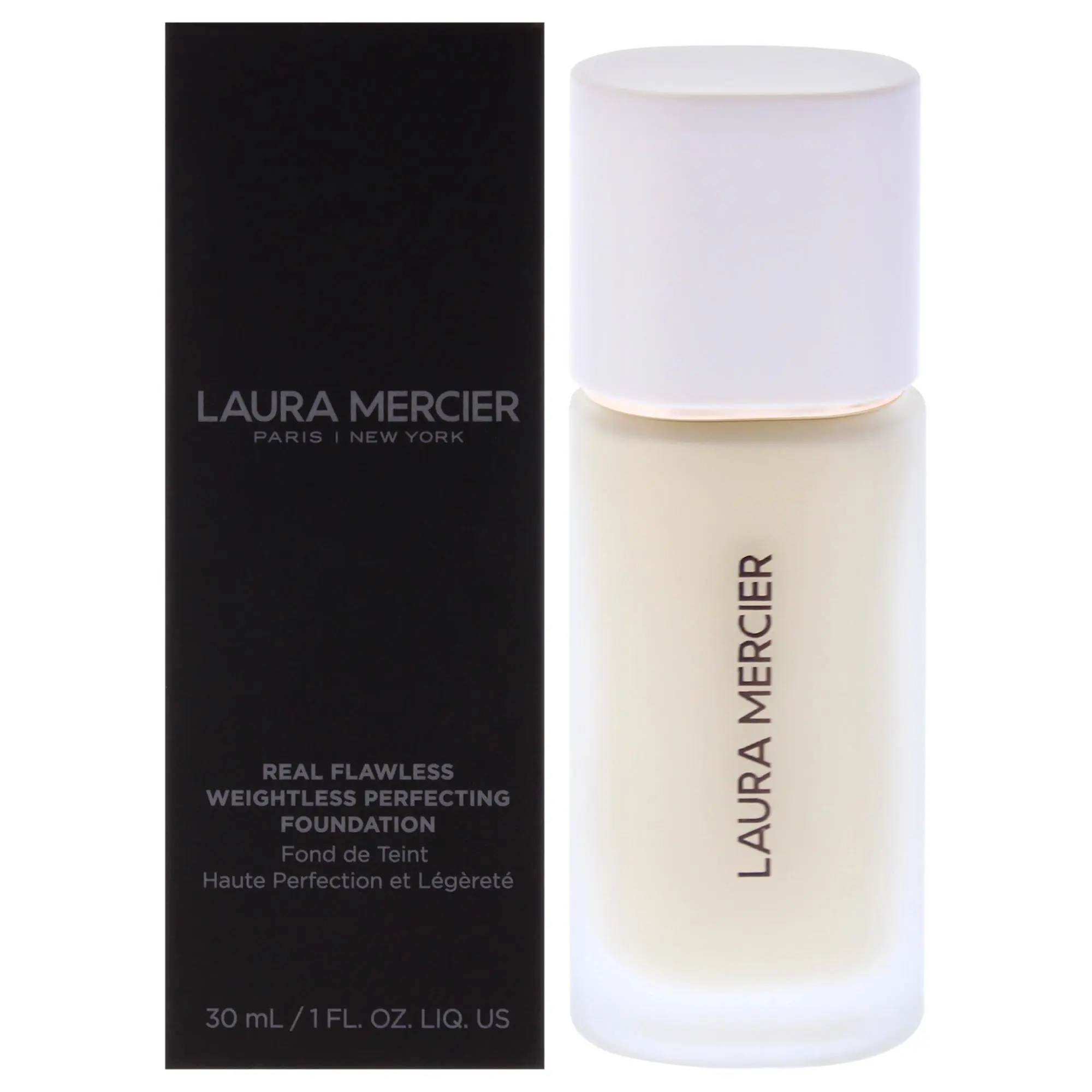 Laura Mercier Real Flawless Weightless Perfecting Foundation - Women's 0W1 Satin Makeup, Smoothing Face Makeup with Natural Look & Perfecting Touch, 1 oz