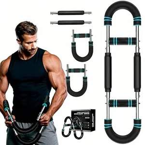 Portable Detachable Fitness Machine for Home & Gym, 2026 New Pro 60-100lb Adjustable Power Twister Bar, Detachable 2-Spring Black Edition, Upper Body Muscle Builder