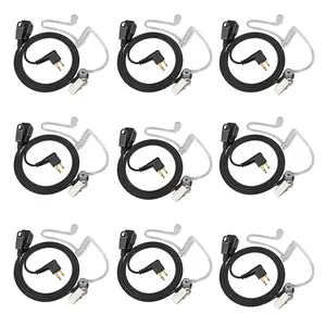YNIBST 2-Pin for Motorola Radios CP200D CP200 CP185 CP100D CLS1410 CLS1110 BPR40 BPR40D RMU2040 Radio，Walkie  Talkie Earpiece with Clear Acoustic Tube In-Ear Headset FBI Style Compatible with Police Security and Law Enforcement Use(9 Pack)