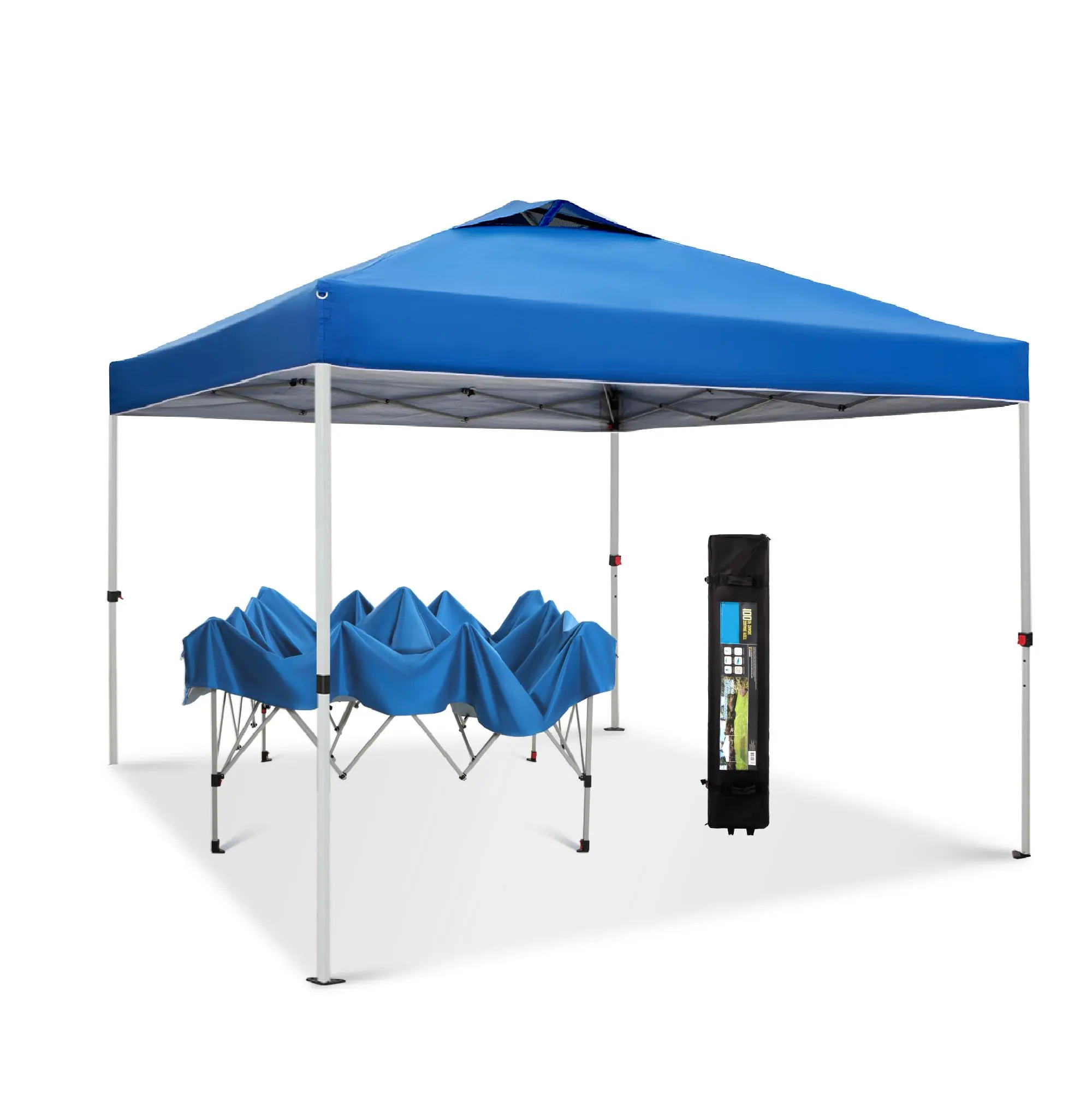 PHI VILLA Outdoor Pop-up Canopy 10'x10' Tent with 150D Oxford Cloth, Water-Resistant, UV-Correlated Fabric, 100 Sq. Ft. of Shade Camping Supplies PHI VILLA Outdoor Pop-up Canopy 10'x10' Tent with 150D Oxford Cloth, Water-Resistant, UV-Correlated Fabric, 100 Sq. Ft. of Shade Camping Supplies