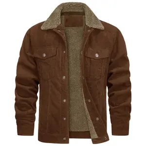 Men's Corduroy Sherpa Lined Trucker Jacket