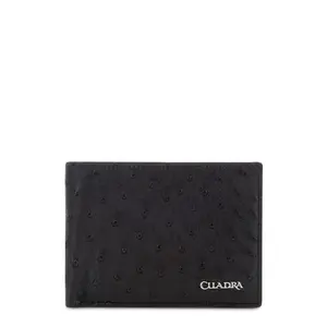 Cuadra Black Ostrich Wallet DU469