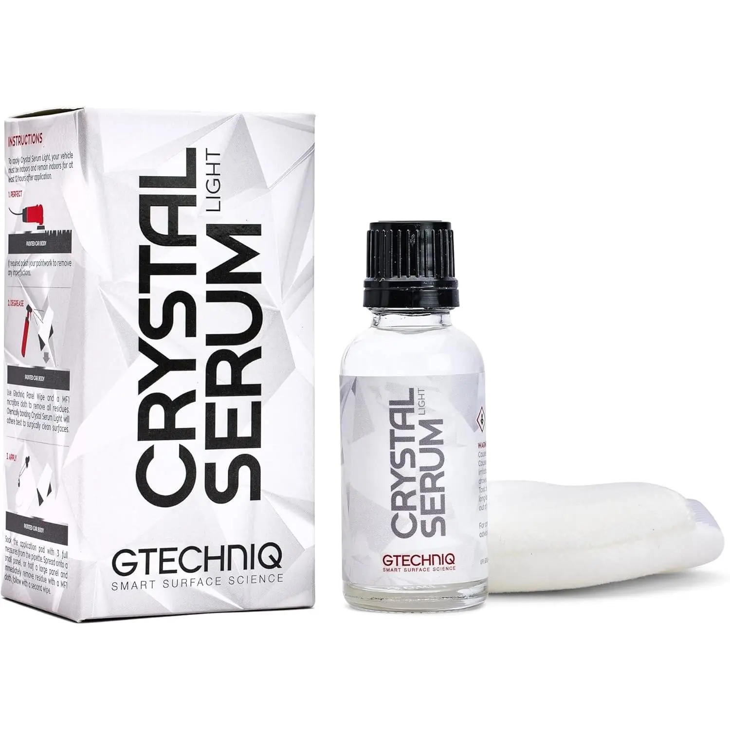 Gtechniq Crystal Serum Light Ceramic Car Coating (50ml) – 5 Years Protection, High Gloss Shine, Swirl & Chemical Resistance, Effective Against Dirt/Liquid, Non-Smearing Formulation, Water Bead Off