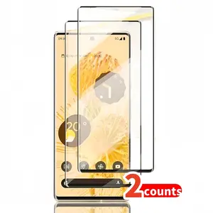 HD Tempered Glass Screen Protector for Google Pixel 5/6/7/8/9 Pro Xl, Full Coverage 2-Pack, Fingerprint Unlock, Bubble-Free, Scratch Resistant