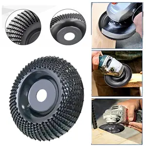 Wood Carving Disc Grinder Wheel Disc 4 Inch Wood Shaping Wheel Wood Grinding Shaping Disc for Angle Grinders with 5/8" Arbor