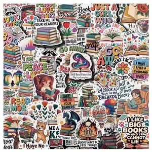 50 Book-themed Doodle Stickers, Suitable for Scrapbooks, Diaries, Laptops, Water Bottles, Cars, and Other Faith-based Designs—gifts with Positive Messages.