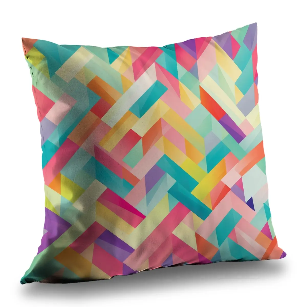 MWW C1PC161683NHFS 16x16 in. Bright-Colored Standard Turquoise Stripe Harmony Polyester Twill Throw Pillow for Home Decor, Bright-Colored Standard Pillows