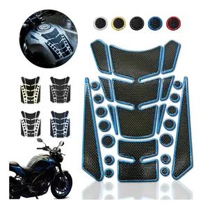 Non-Slip Embossed Fishbone Motorcycle Tank Protector Sticker, Automotive Exterior Decoration Fuel Tank Pad
