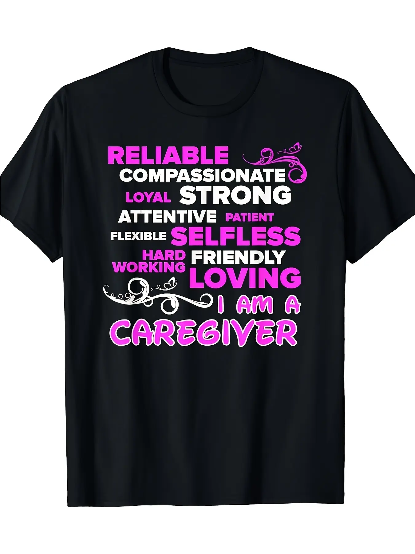 Caregiver T-Shirt 220G Comfortable for Casual Outi unisex soft cotton short sleeve t shirt, vintage graphic casual tee for men women teens, perfect birthday holiday gift for camping travel gym daily street casual wear