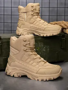 Heavy-Duty Men's Work & Hiking Boots | Vintage British Aesthetic with Motorcycle Boot Style & Yellow Boot Options | Durable Outdoor Hiking