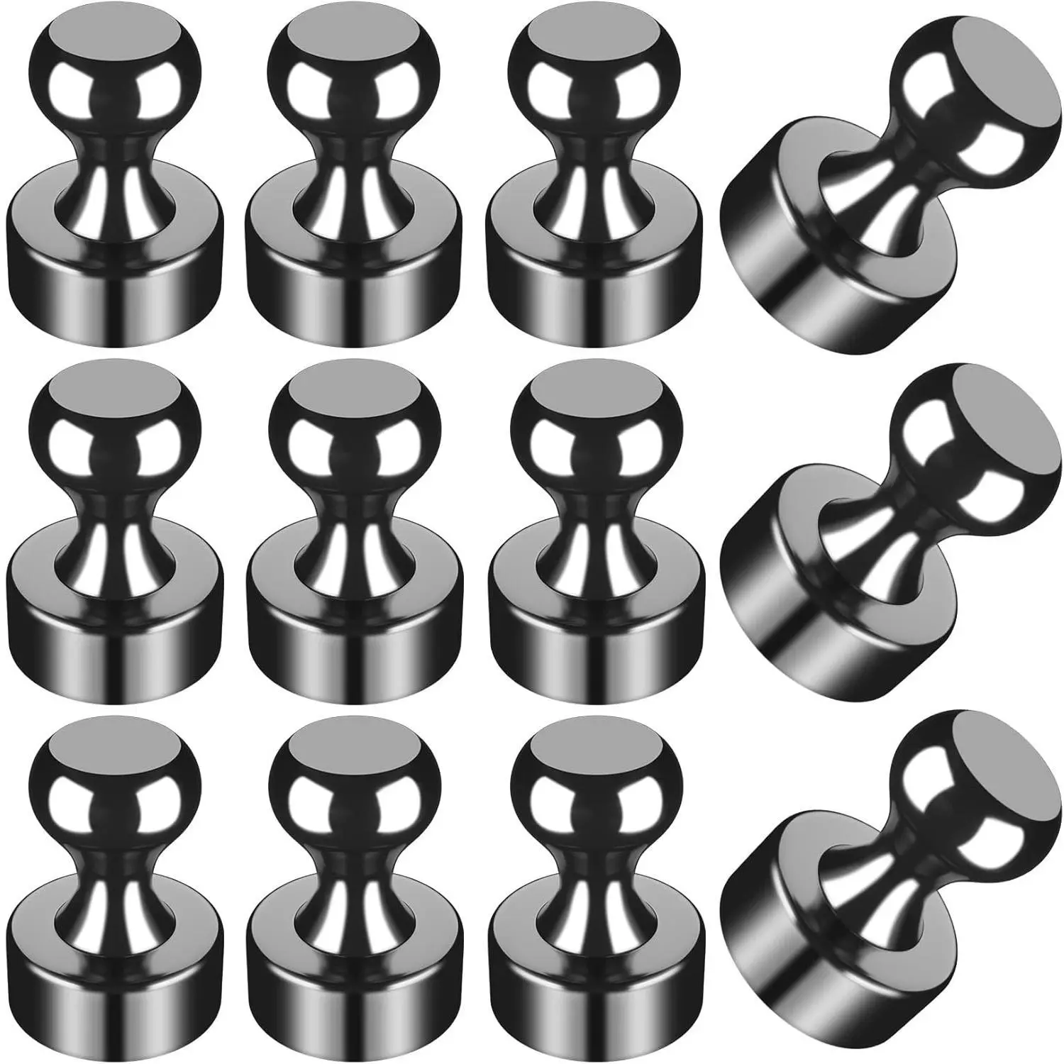 12 Pack Refrigerator Magnets Set, Small Strong Magnetic Clips for Whiteboard, Office, Classroom, Kitchen and Maps, Fridge Magnet Clip