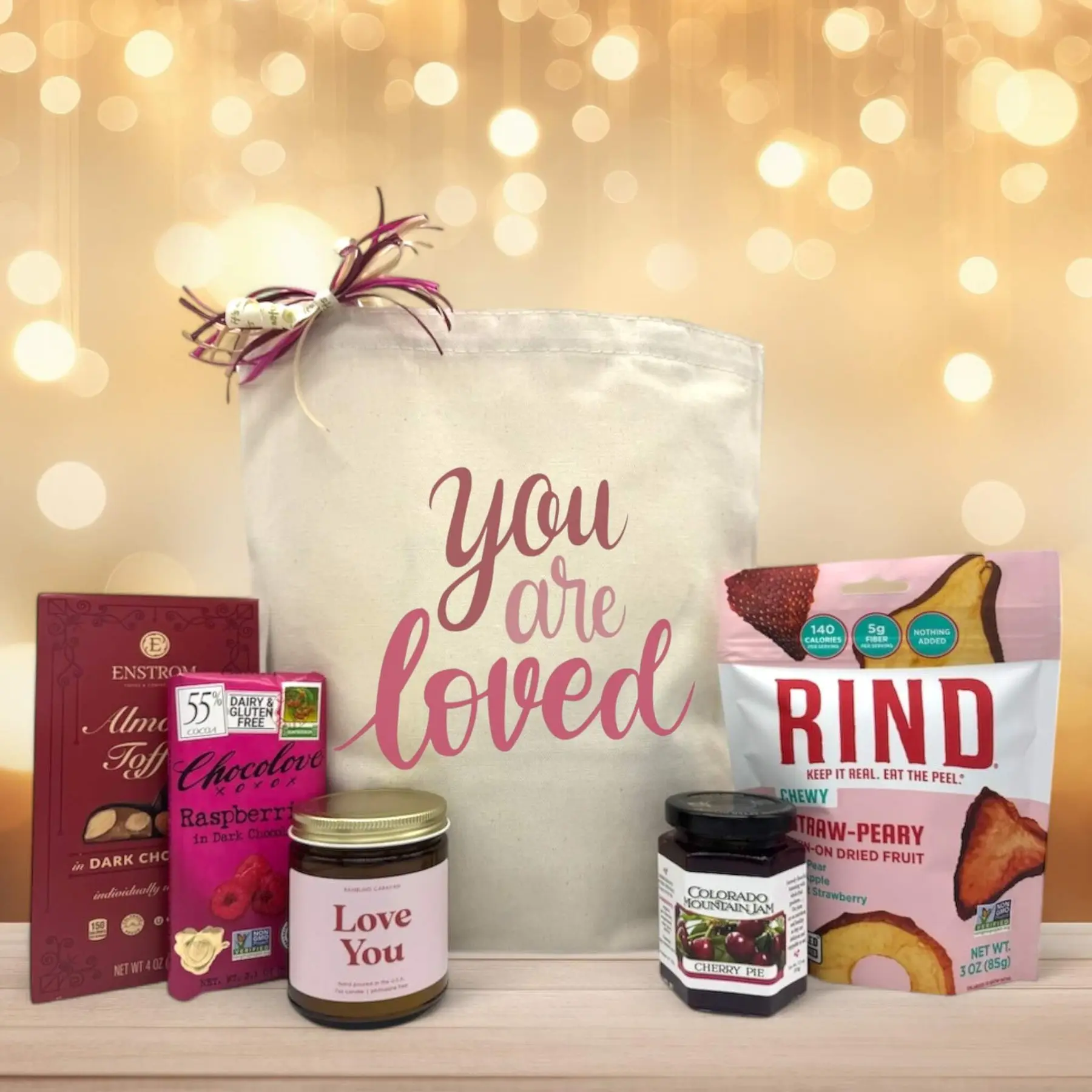 Itsonlynaturalgifts You Are Loved Valentine's Day Gift Basket with Card & Natural Treats for Loved Ones