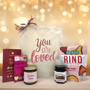 Itsonlynaturalgifts You Are Loved Valentine's Day Gift Basket with Card & Natural Treats for Loved Ones