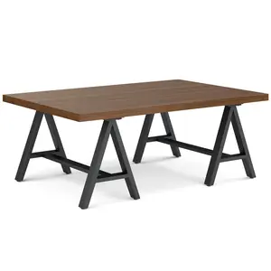 Sawhorse Solid Walnut Veneer and Metal Coffee Table