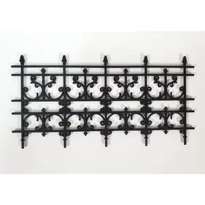 Dollhouse Fence Railing Black Victorian Georgian Style 1:12 Scale 3 5/8" Tall