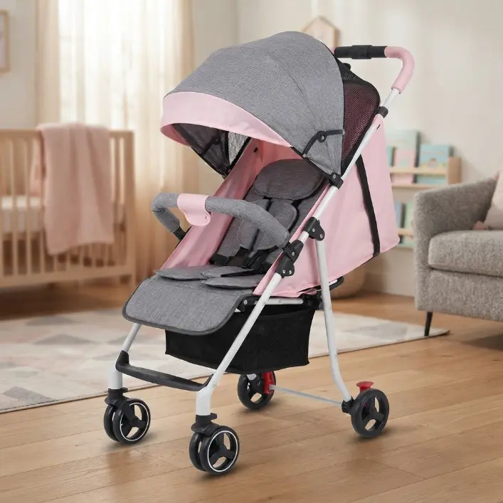Lightweight Baby Travel Stroller - 1-Hand Fold, UPF50+ Sunshade, Seat Basket (Baby & Maternity Travel Gear for Toddlers)