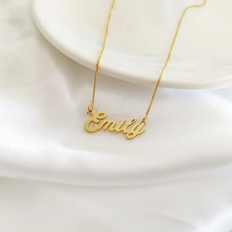AS163 Personalized Custom Name Pendant Stainless Steel Cut Gold Steel Name Necklace Gift Family and Friends AS163 Personalized Custom Name Pendant Stainless Steel Cut Gold Steel Name Necklace Gift Family and Friends