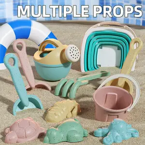 Foldable Sand Toy Bucket Set, Beach Fishing Pail Digging Tool Kit, Portable Outdoor Play Sand Tools, Kids Sea Hunting Gear