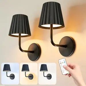 Vintage Bedroom Wall Lamp, Adjustable Dimmable, Three Color Options, USB Rechargeable, Remote Control, Timer, Suitable for Hallway, Living Room, Office, Rechargeable Wall Sconces