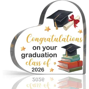 Happy Graduation Gifts for Women Men, Inspirational Graduation Keepsake Plaque, Congrats Acrylic Sign for High School College Graduate Son Daughter Friend, Home School Desk Shelf Decor10cmx10cm