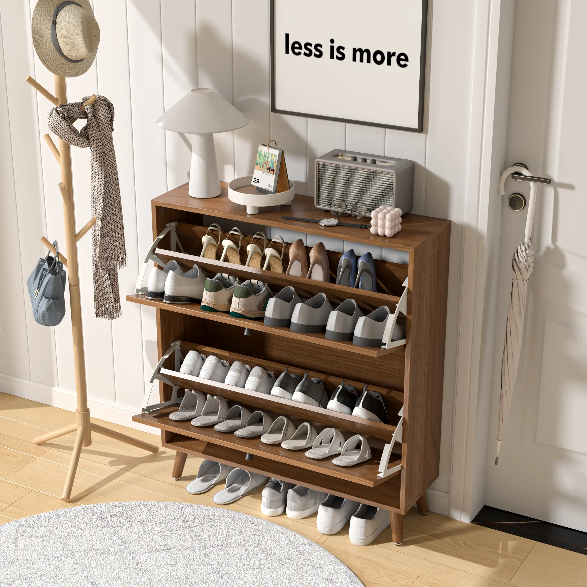 dresser with shoe storage 6-Drawer White Open Shelf Perfect Bedroom Organization - Bed Bath & Beyond stylish and simple dark rustic oak makes it a neat and beautiful finish and looks great in many different home styles Tribesigns Shoe Cabinet, Freestanding 24