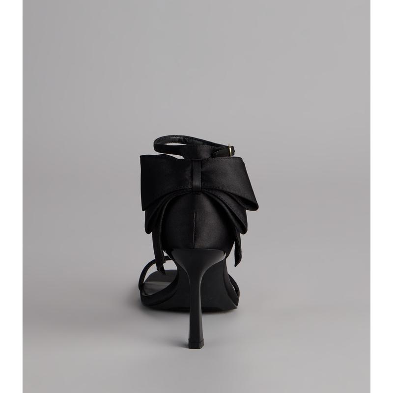 Sweet Finish Satin Bow Heels