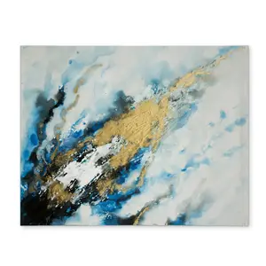 Begin Home Decor CPPM1418GASHEO 14 x 18 in. Blue & Gold Marble Placemat - Modern Home Decor Accessory