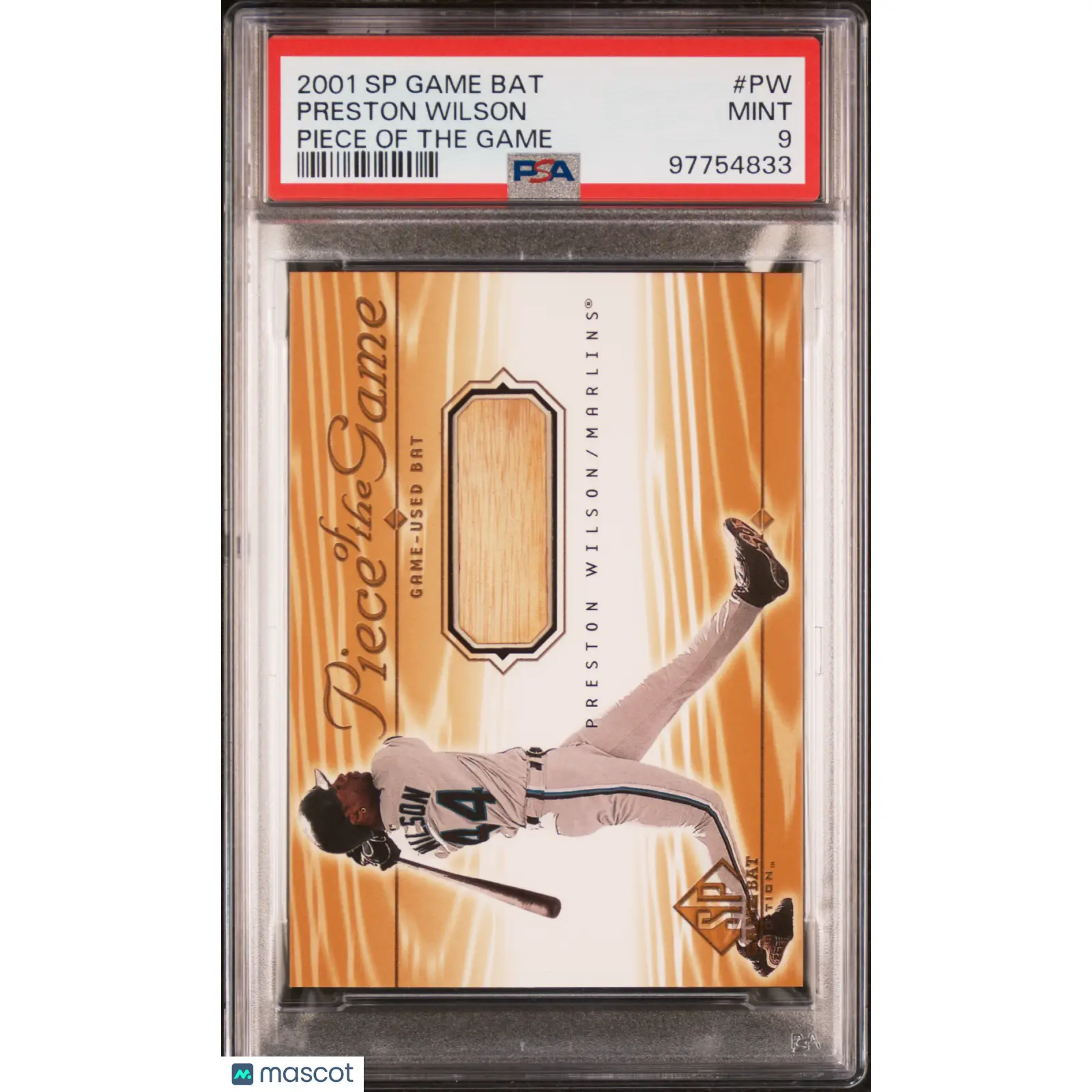 Preston Wilson PSA 2001 SP Game Bat Piece Of The Game #PW 9 97754833