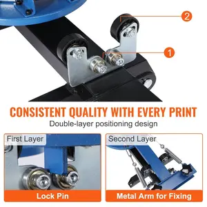 fathersdaygift VEVOR Screen Printing Machine, 4 Color 2 Station, 360 Rotable Silk Screen Printing Press, 21.2x 17.7in/ 54x 45cm Screen Printing Press, Dual-layer Positioning Pallet for DIY T-shirt Printing