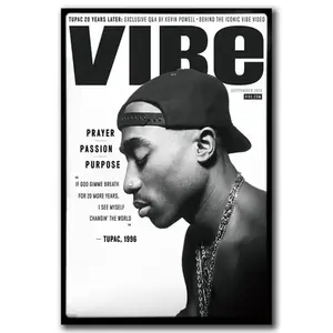 2pac  Tribute Style Poster, Vintage Retro Hip Hop Wall Art, Rap Fan Gift