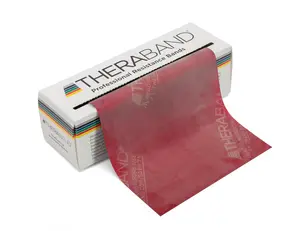 THERABAND 3.7lbs Resistance Bands, 6 Yard Roll Professional Latex Elastic Band For Upper Body, Lower Body, & Core Exercise, Physical Therapy, Pilates, At-Home Workouts, & Rehab, Red, Medium, Level 3