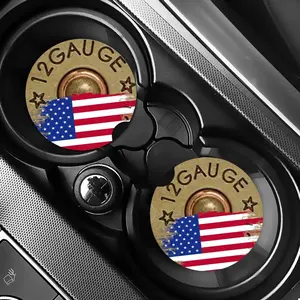 Gauge Car Coaster Set - 12 Gauge Bullet Design - Durable & Stylish - Perfect for Car Accessories