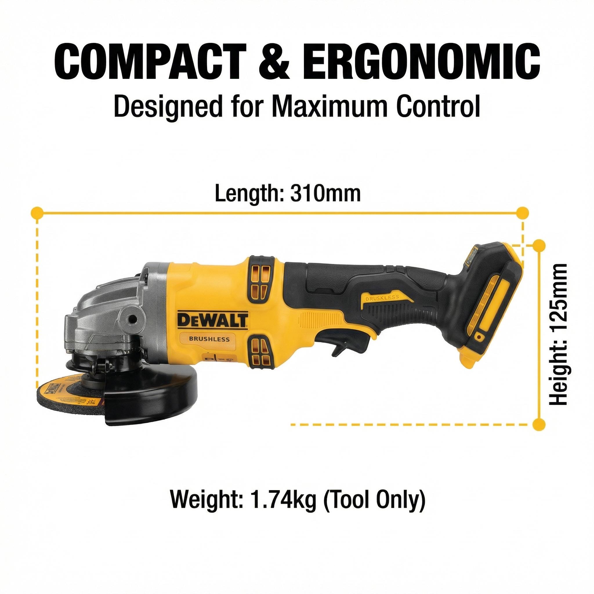 Dewalt DCG405-125 20V Angle Grinder With Battery Charger For Cutting Polishing Metal Electric Tool Makita Tools spanner wrench