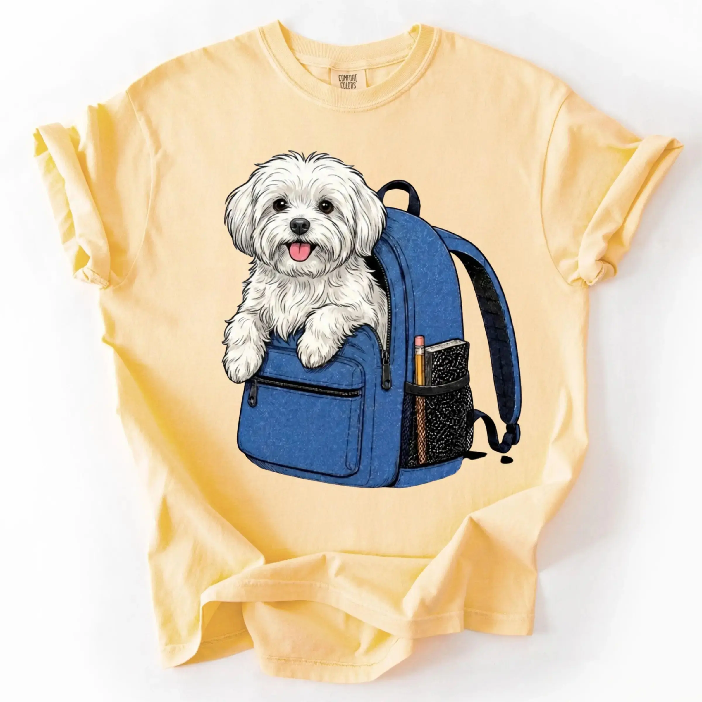 Comfort Colors 50 Dog Breeds Back to School Shirt Cute Dog Backpack Tee Personalized Dog Lover Shirt Funny Back to School Dog Shirt