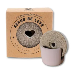 PREORDER - Bundle & Save! – 4 pk Plastic-Free, biodegradable Round Heart + Diatomite Sponge Holder